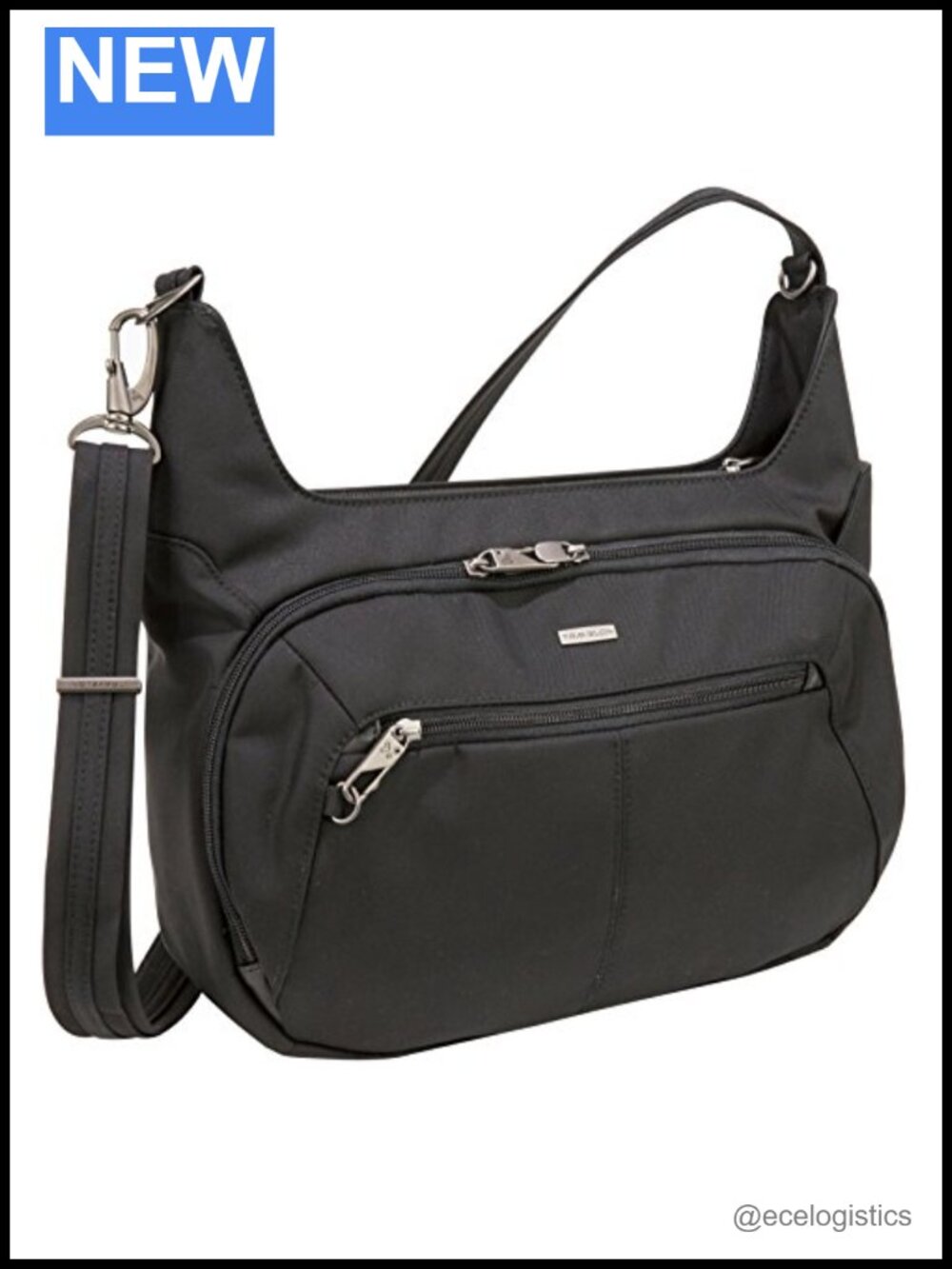 Travelon Anti-Theft Concealed Carry Hobo Messenger Bag, Black
